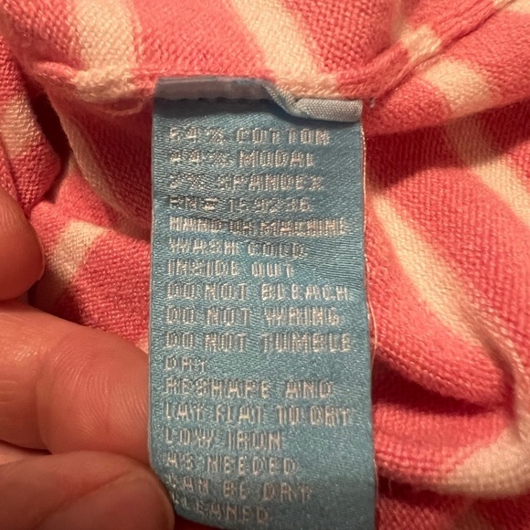 J. McLaughlin Piper stripe  3/4 sleeve sweater in pink and white - Picture 9 of 9